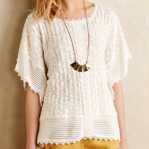 Anthropologie Meadow Rue Eula Lace Top White M/L